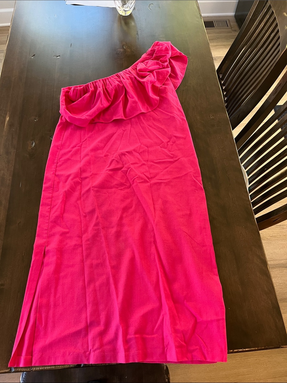 Pomanders place: One-Shoulder Ruffle Pink Women's Skirt